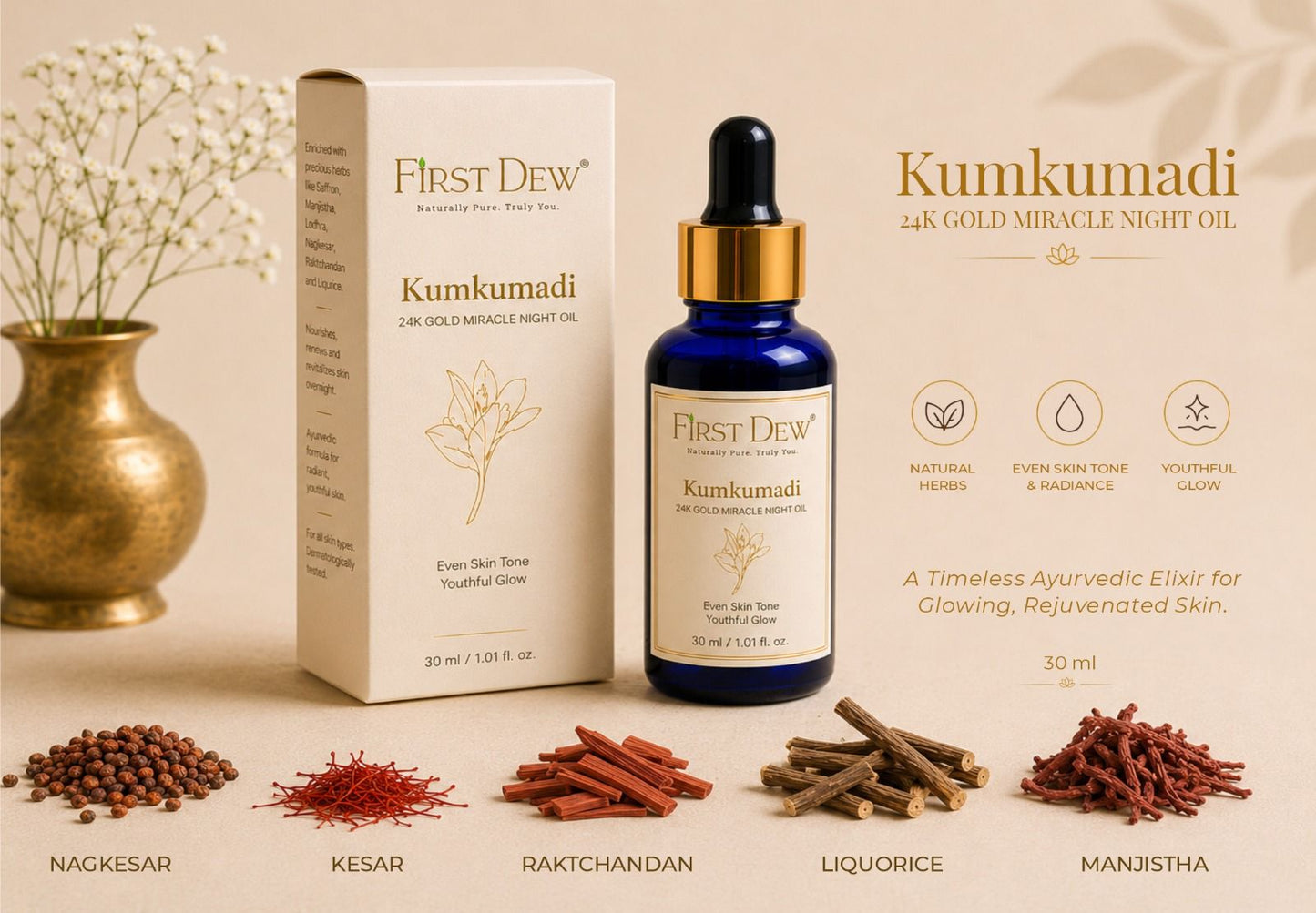 Kumkumadi 24K Gold Miracle Night Oil